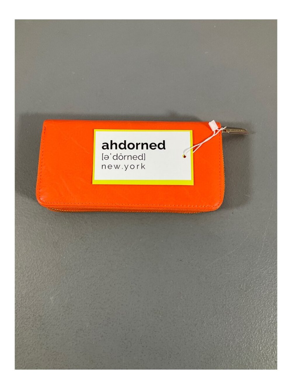 Ahdorned Unisex RFID Wallet in Sicilian Orange Faux Leather - Secure & Stylish